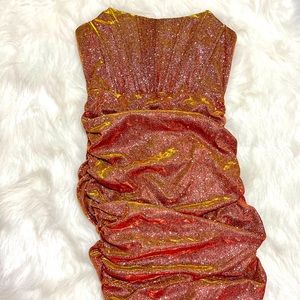 Rose Gold Glittery Midi Dress